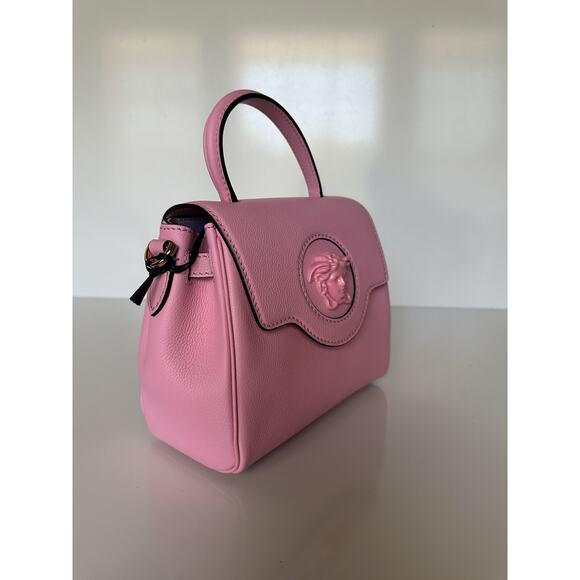 NWT $2125 Versace Top Handle Leather Pink Small Shoulder Bag DBFI040 Italy - Picture 12 of 16